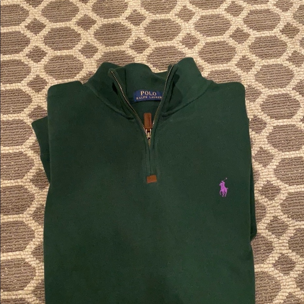 Polo hunter green pullover-great condition